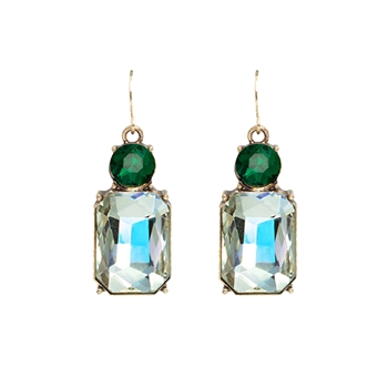 Clear Twin Gem Earrings