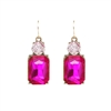 Hot Pink Twin Gem Earrings