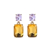 Amber Oval Twin Gem Post Earrings