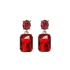 Fire Red Oval Twin Gem Post Earrings