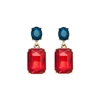 Fire Red Oval Twin Gem Post Earrings