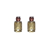 Amber and Mink Gem with Crystal Earrings
