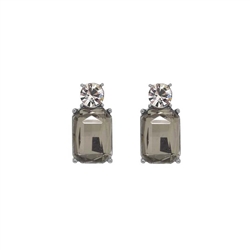 Slate Gem with Crystal Earrings