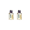 Amber and Amethyst Mini Gem Earring in Antique Gold
