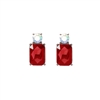 Red and Aurora Borealis Mini Gem Earring in Antique Gold