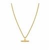 Rope Chain T-bar Necklace in Gold