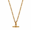 Curb Chain T-bar Necklace in Gold