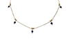Natural Stone and Ball Necklace in Navy