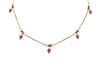 Natural Stone and Ball Necklace in Pink
