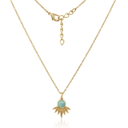 Splay Necklace in 18kt Gold Plate & Amazonite