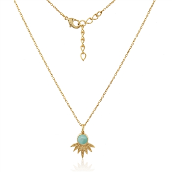 Splay Necklace in 18kt Gold Plate & Amazonite