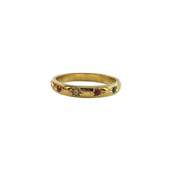 Engraved inset band ring