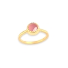 Faceted Stone Ring in 18K Gold Plate & Pink Chalcedony