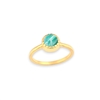 Faceted Stone Ring in 18K Gold Plate & Amazonite